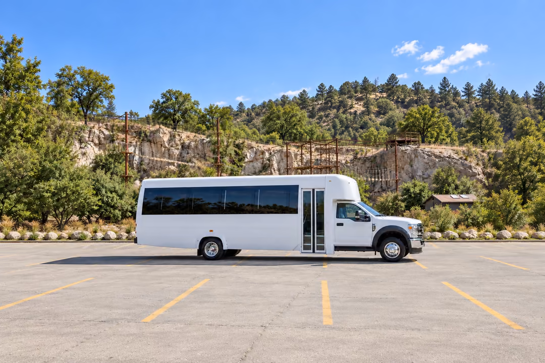 Rocklin 25 passenger party bus rental exterior