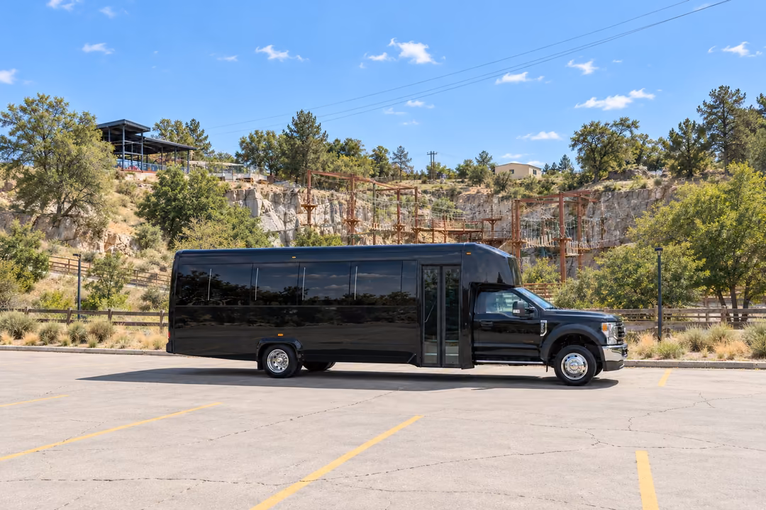 Rocklin 28 passenger party bus rental exterior