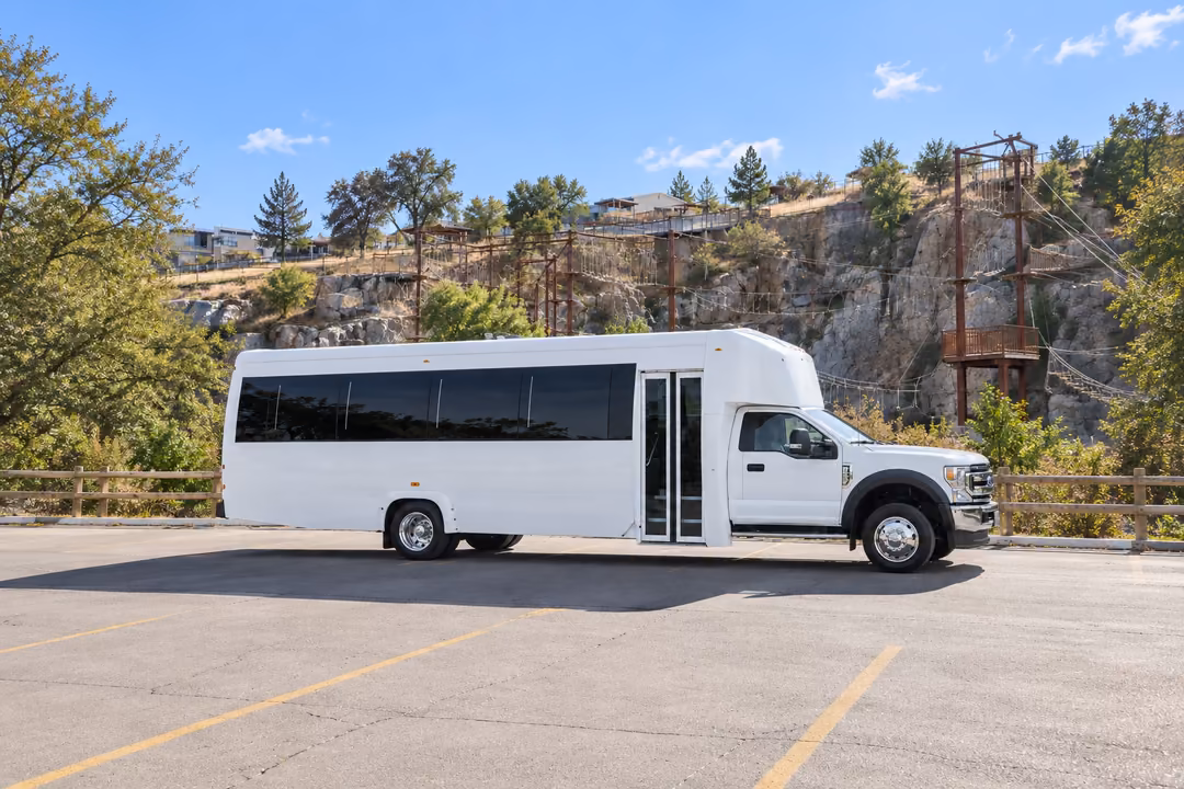 Rocklin 30 passenger party bus rental exterior