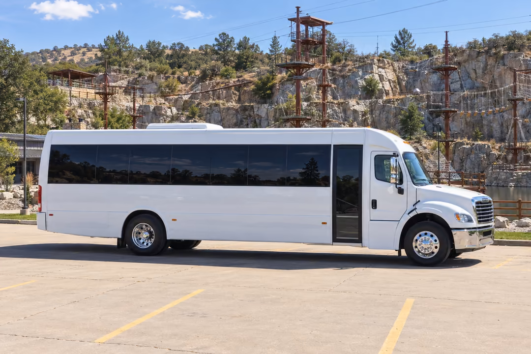 Rocklin 50 passenger party bus rental exterior