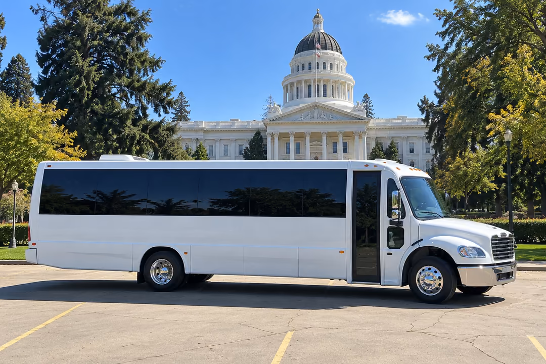 Sacramento 50 passenger party bus rental exterior
