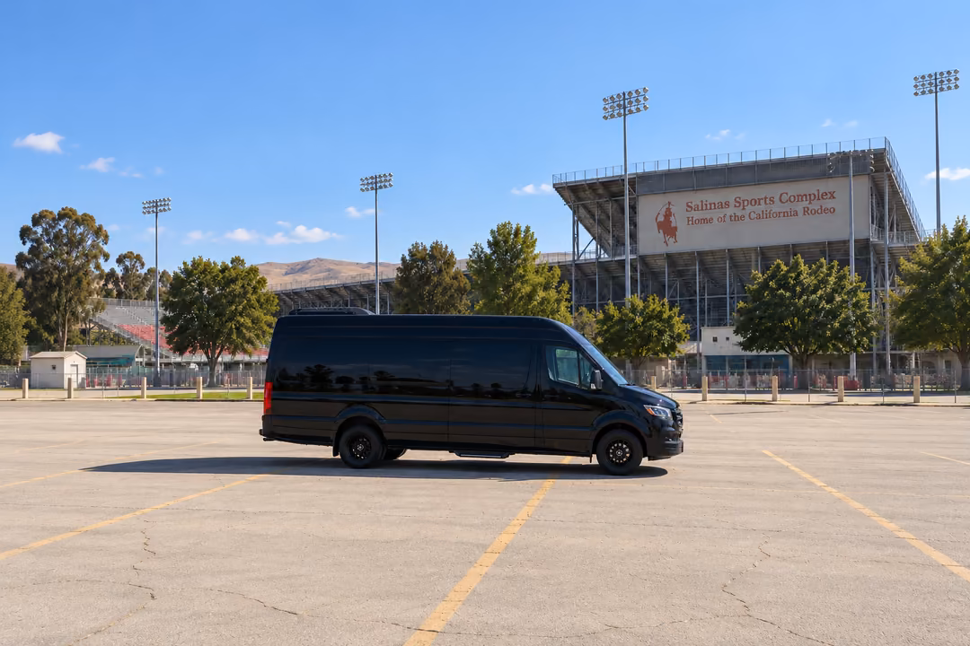 Salinas 14 passenger Sprinter limo rental exterior