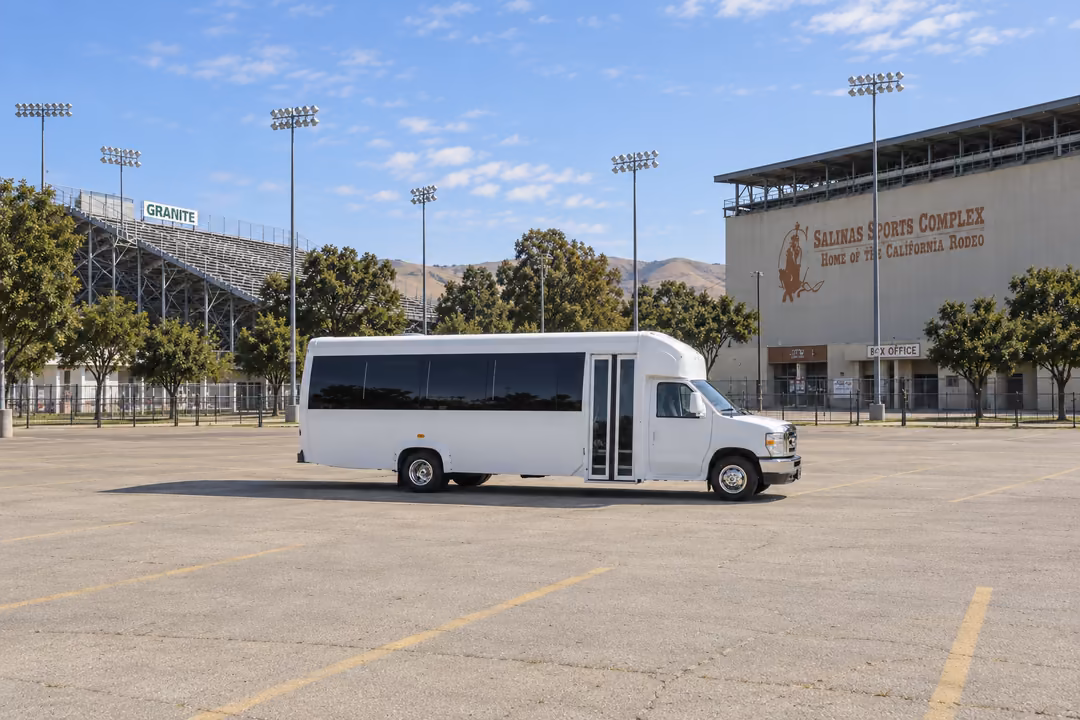 Salinas 15 passenger party bus rental exterior