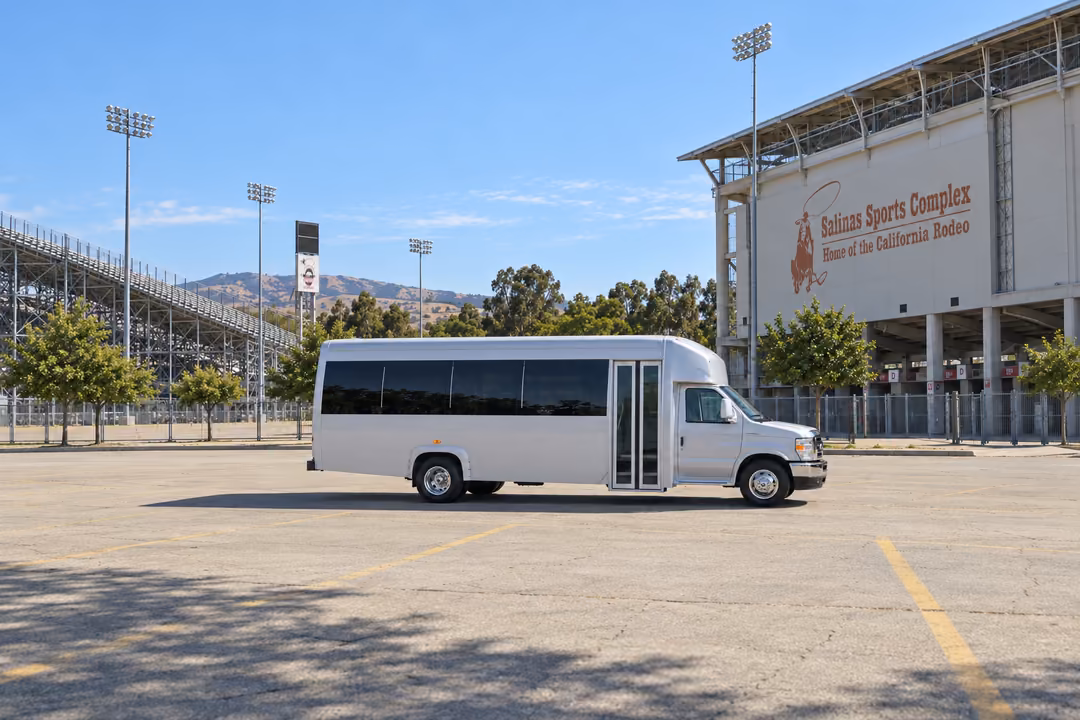 Salinas 18 passenger party bus rental exterior