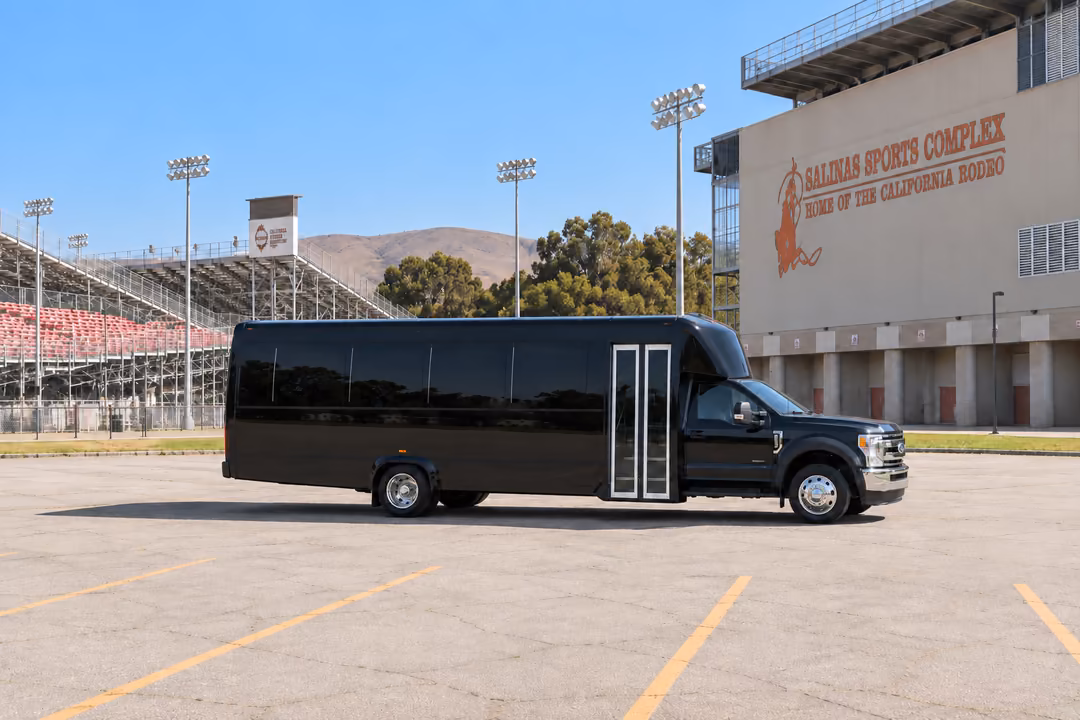 Salinas 28 passenger party bus rental exterior