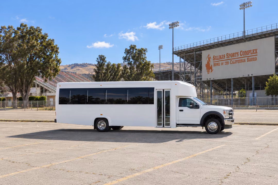 Salinas 30 passenger party bus rental exterior