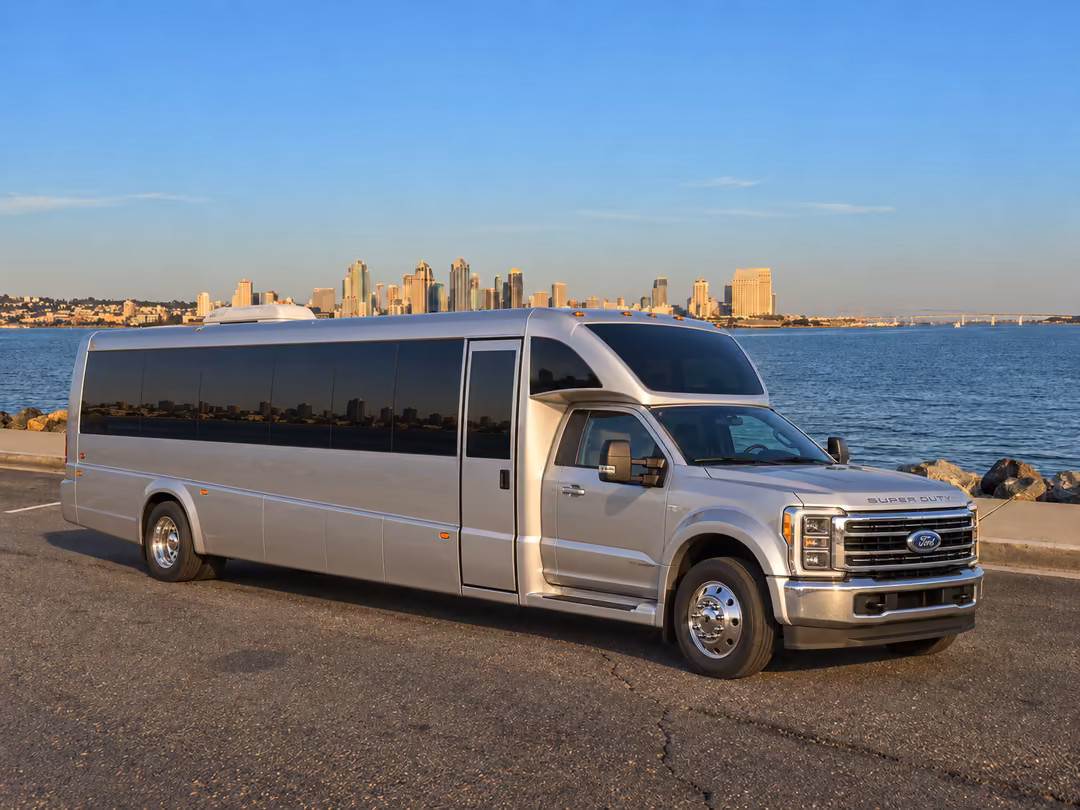 San Diego 15-35 passenger minibus rental exterior