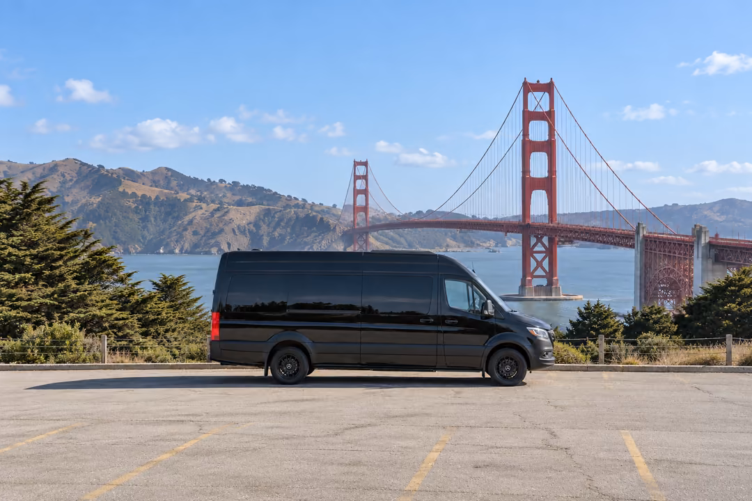 San Francisco 14 passenger Sprinter limo rental exterior