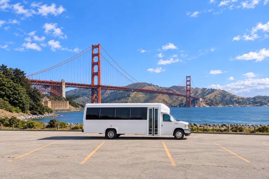 San Francisco 15 passenger party bus rental exterior