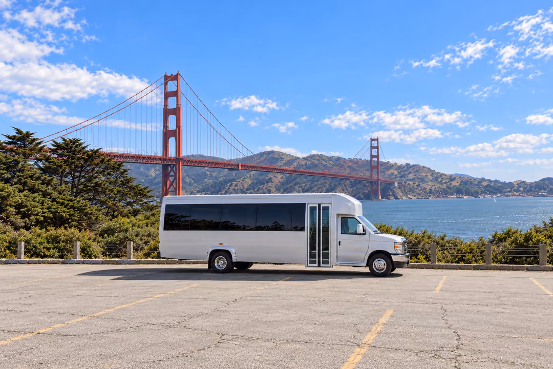 San Francisco 18 passenger party bus rental exterior