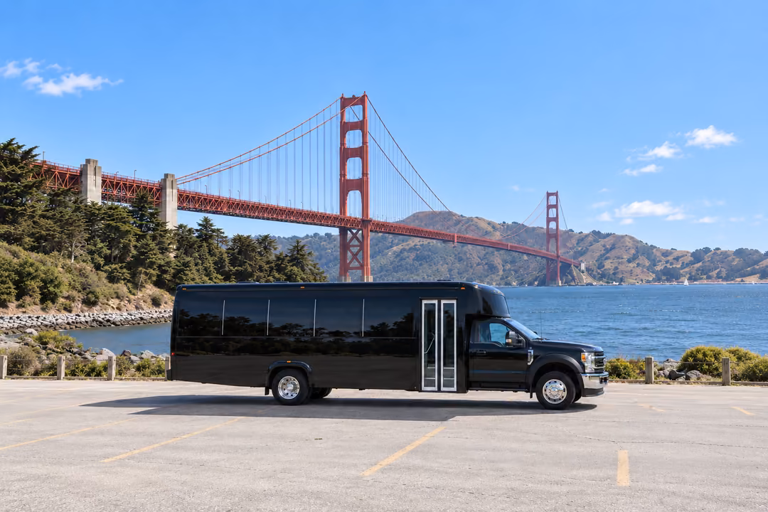 San Francisco 28 passenger party bus rental exterior