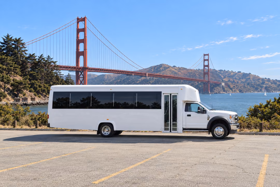 San Francisco 30 passenger party bus rental exterior