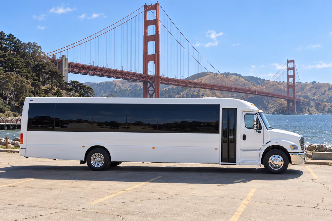 San Francisco 50 passenger party bus rental exterior