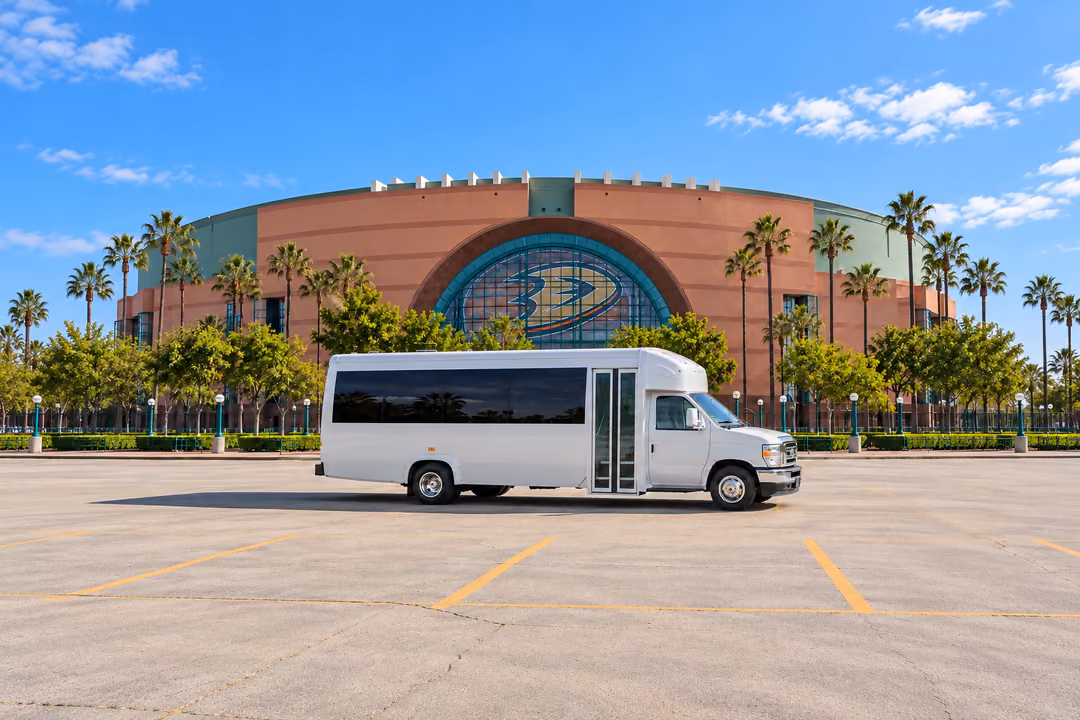 Santa Ana 18 passenger party bus rental exterior