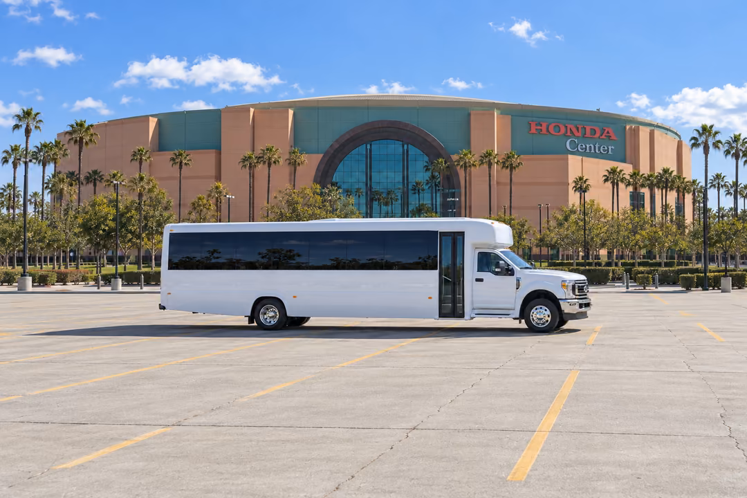 Santa Ana 25 passenger party bus rental exterior