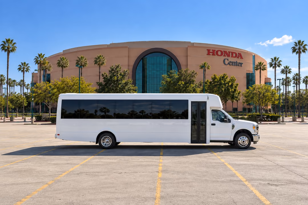 Santa Ana 30 passenger party bus rental exterior