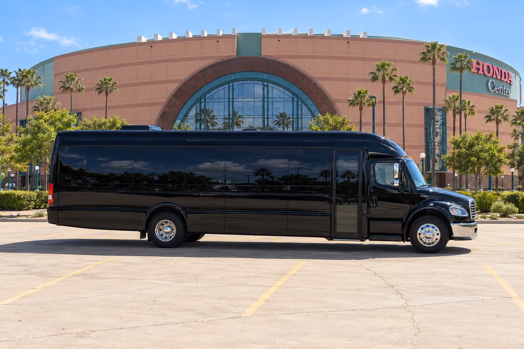 Santa Ana 40 passenger party bus rental exterior