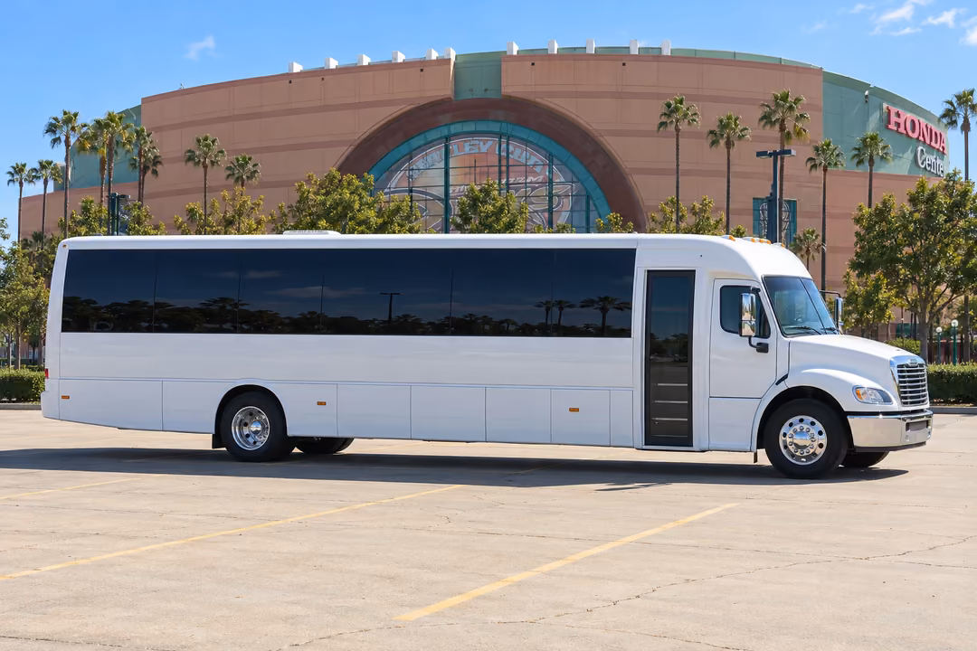 Santa Ana 50 passenger party bus rental exterior