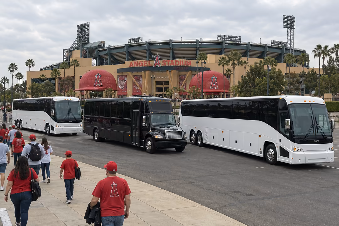 Santa Ana party bus rentals for Angels and Ducks games
