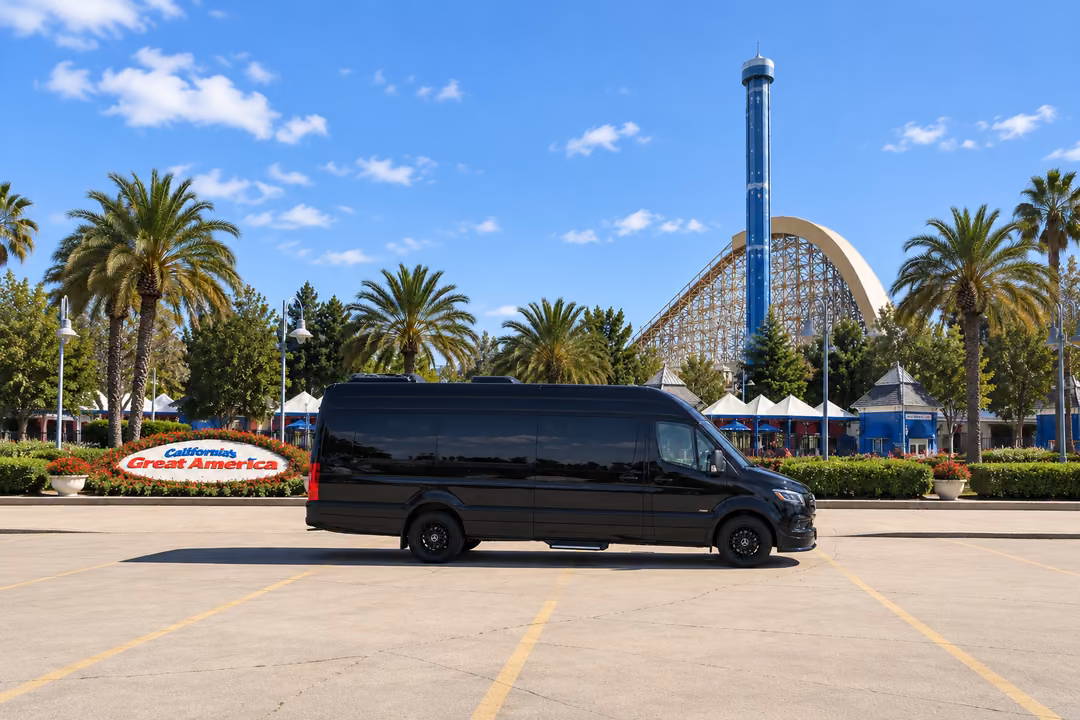 Santa Clara 14 passenger Sprinter limo rental exterior