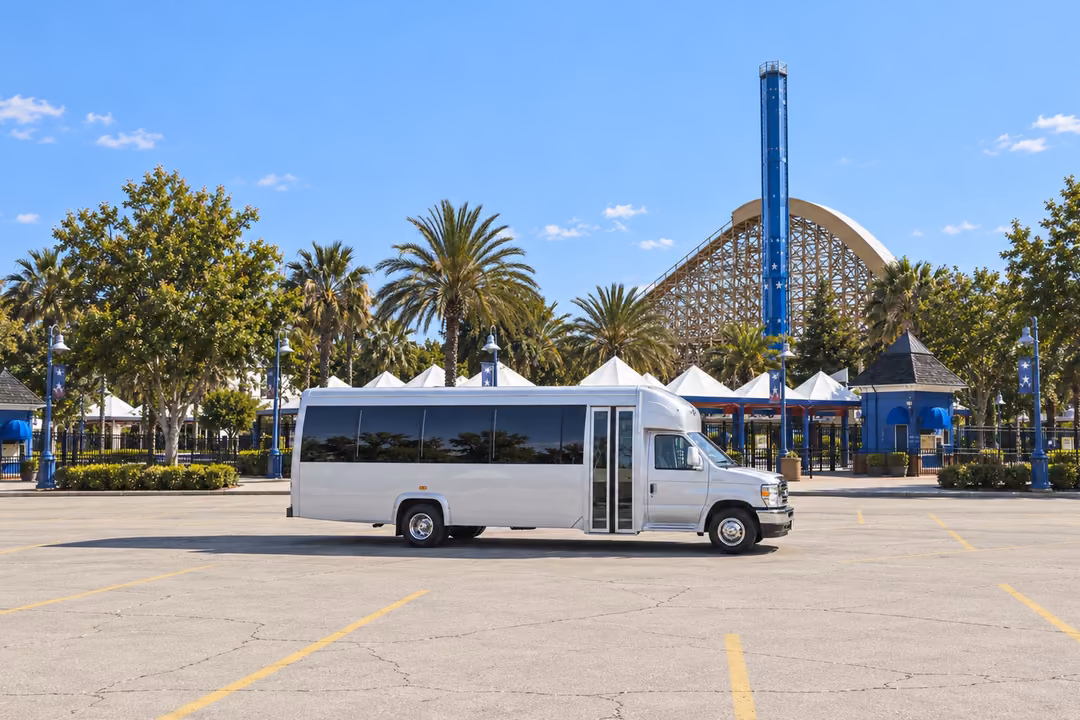 Santa Clara 18 passenger party bus rental exterior