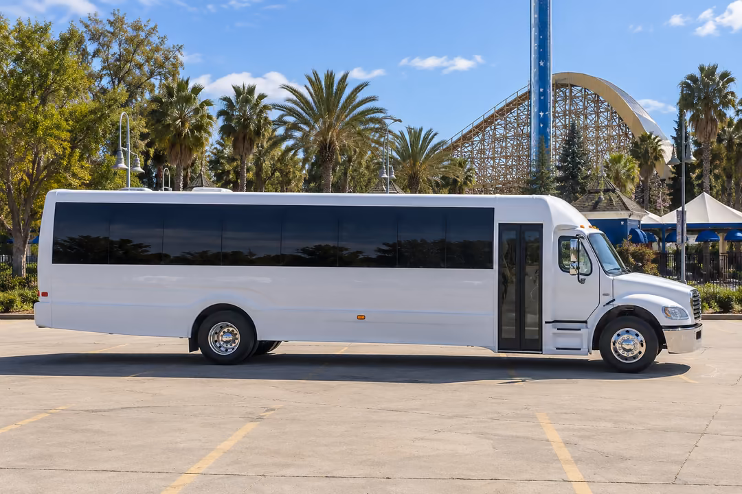 Santa Clara 50 passenger party bus rental exterior