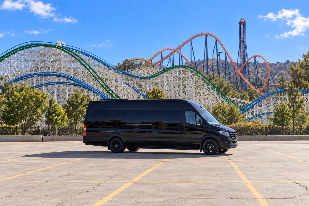 Santa Clarita 14 passenger Sprinter limo rental exterior
