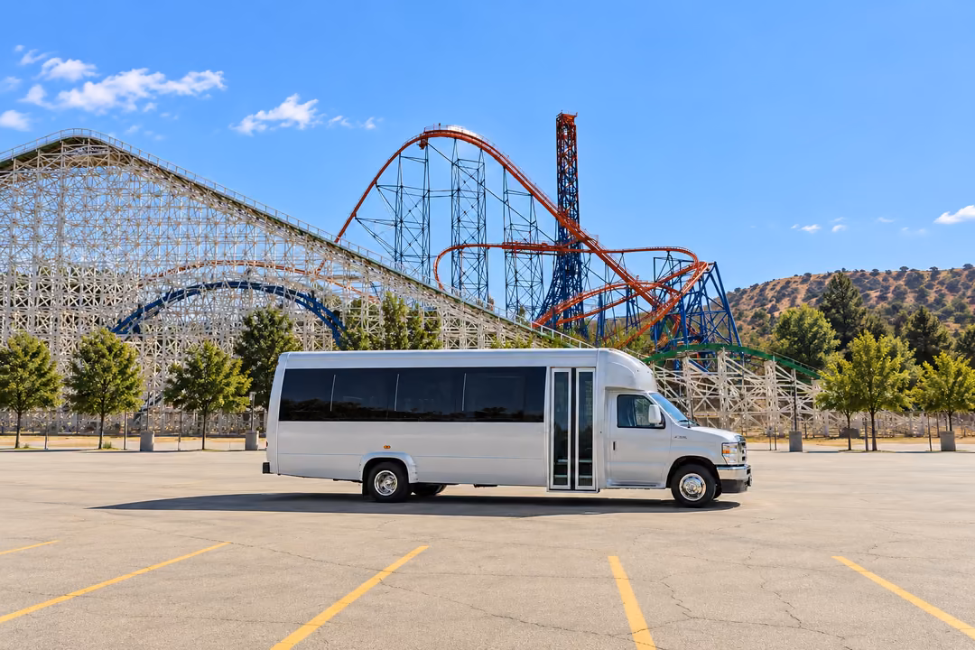 Santa Clarita 18 passenger party bus rental exterior