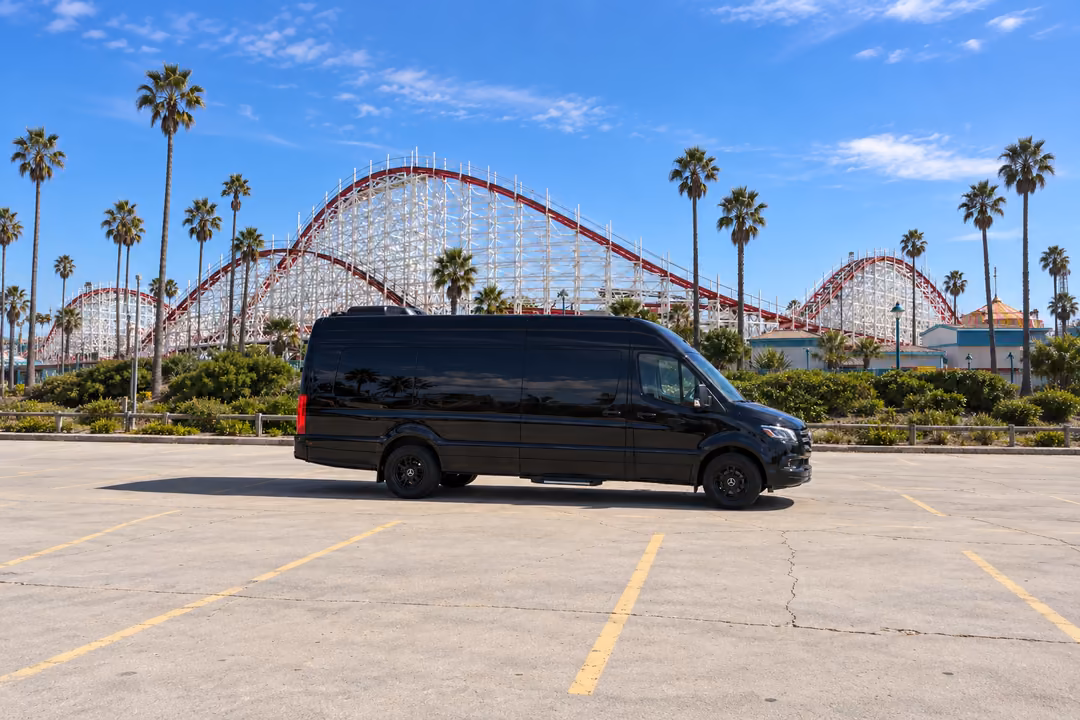 Santa Cruz 14 passenger Sprinter limo rental exterior