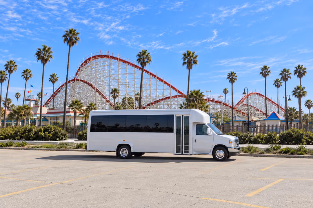 Santa Cruz 18 passenger party bus rental exterior