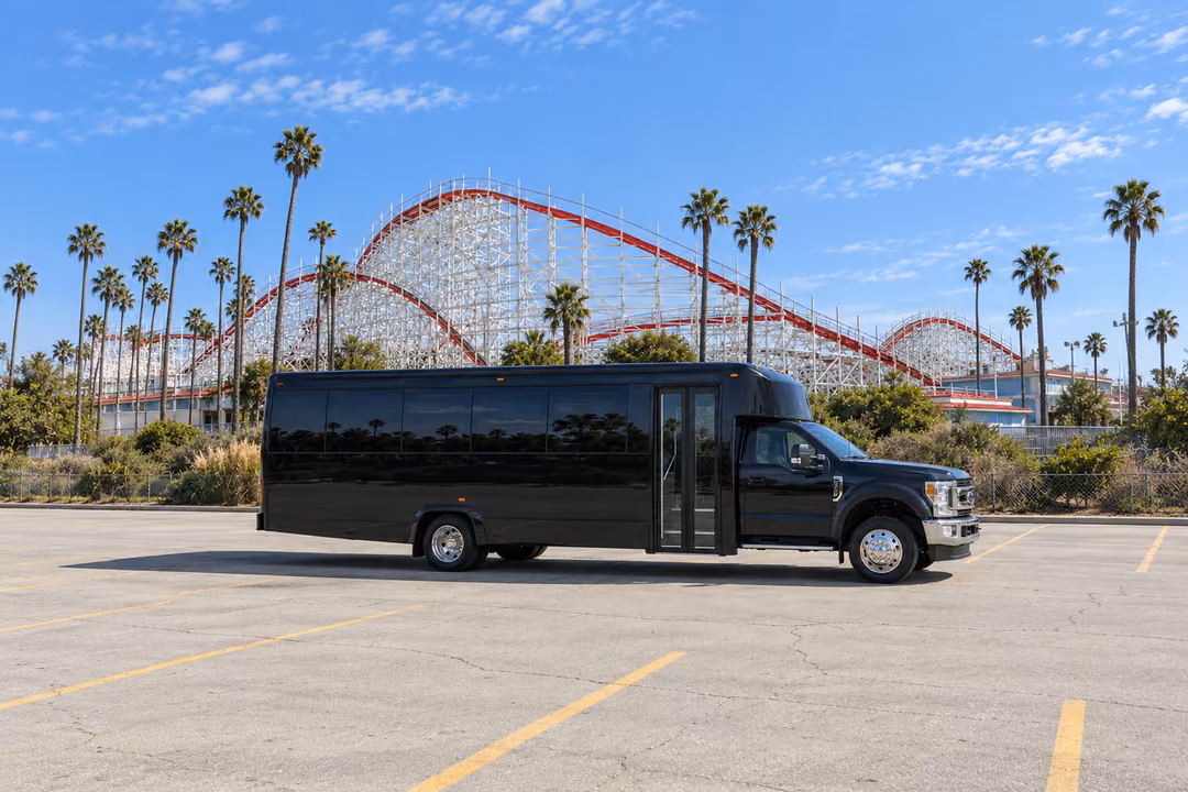 Santa Cruz 28 passenger party bus rental exterior