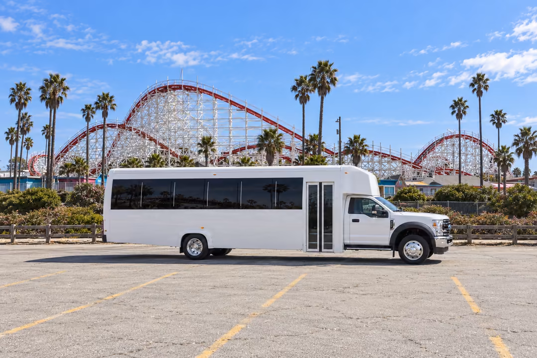 Santa Cruz 30 passenger party bus rental exterior