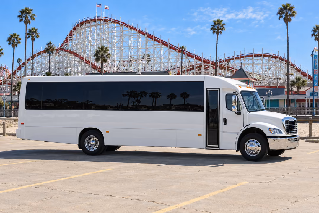 Santa Cruz 50 passenger party bus rental exterior
