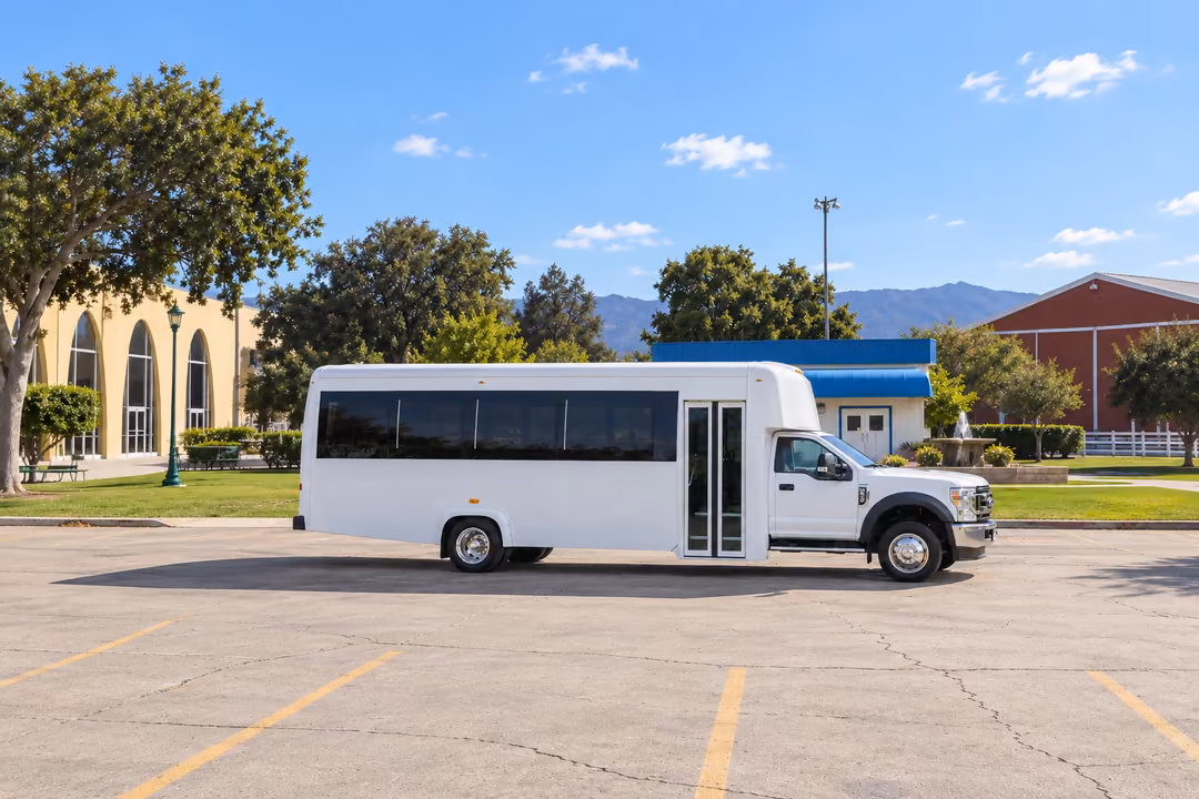 Santa Maria 25 passenger party bus rental exterior