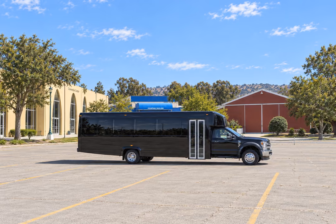 Santa Maria 28 passenger party bus rental exterior