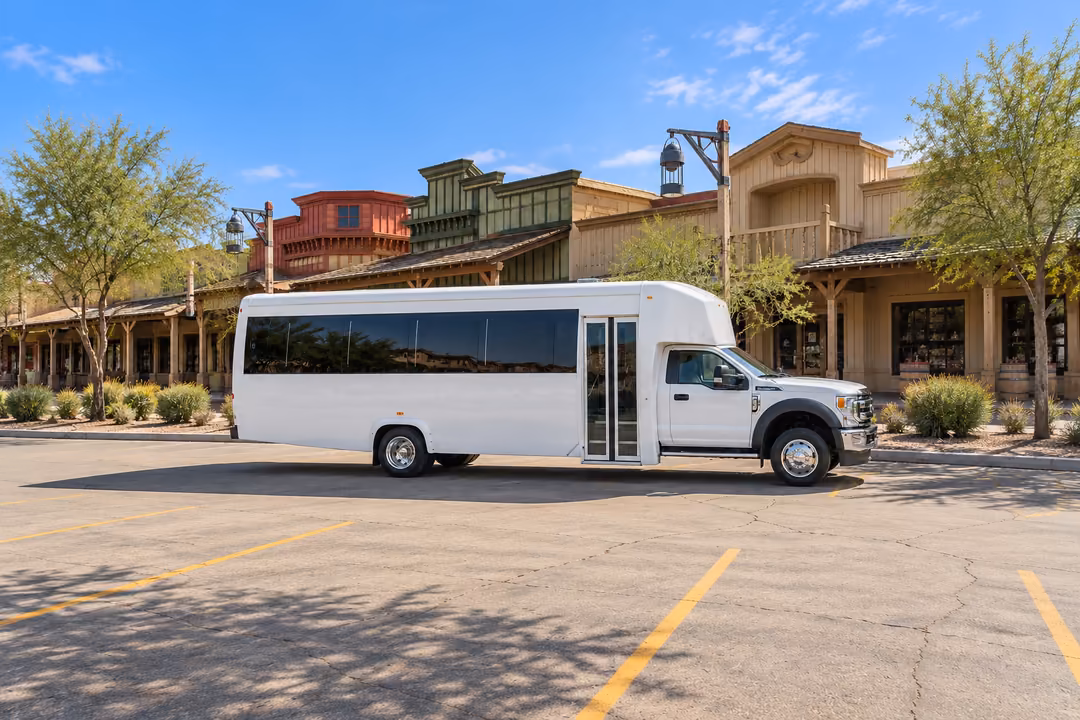 Scottsdale 25 passenger party bus rental exterior