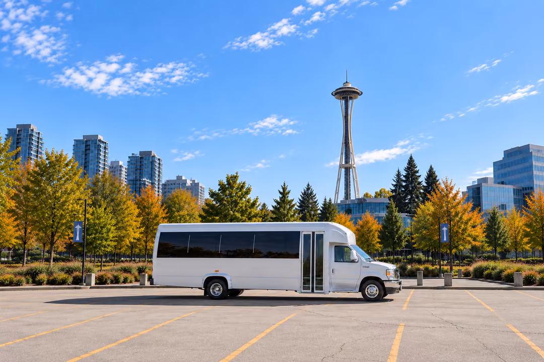 Seattle 18 passenger party bus rental exterior