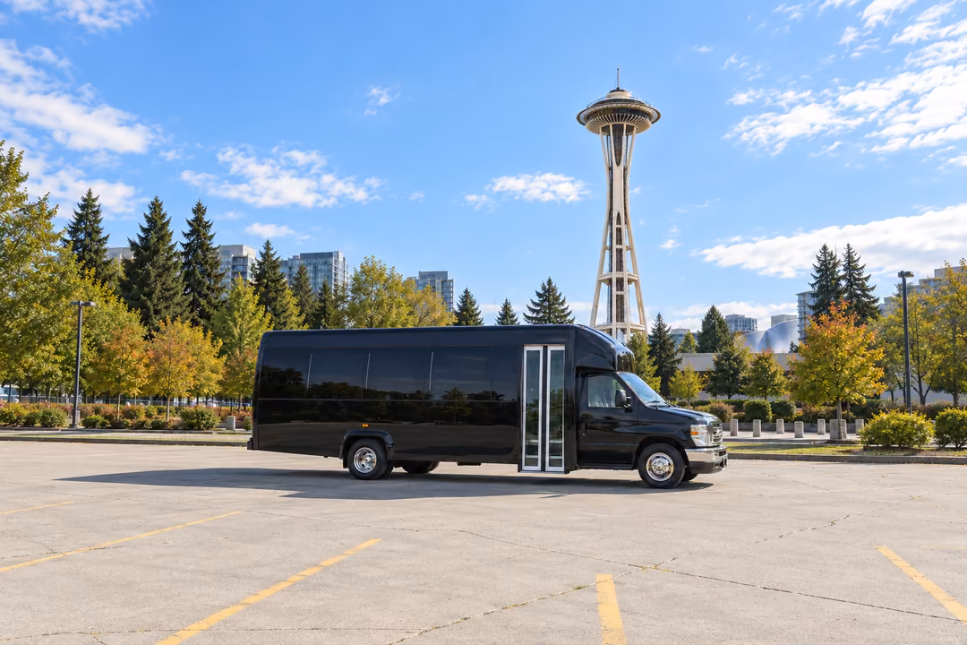 Seattle 20 passenger party bus rental exterior