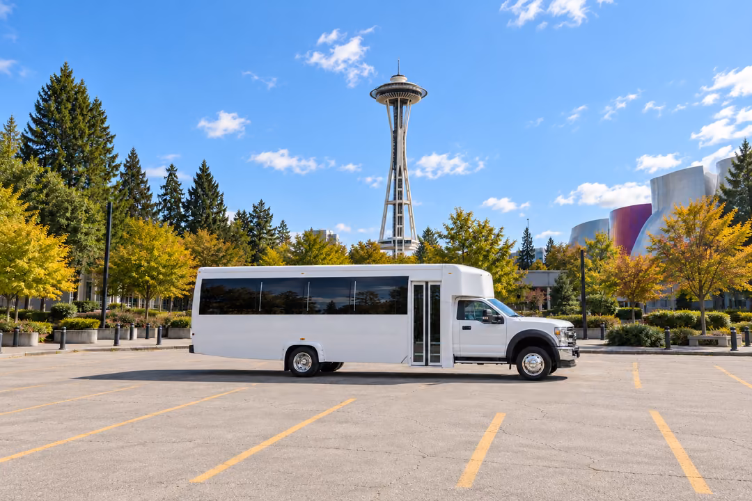 Seattle 25 passenger party bus rental exterior