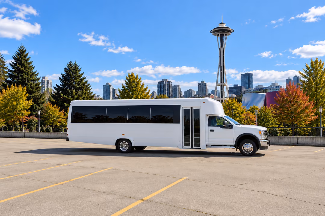 Seattle 30 passenger party bus rental exterior