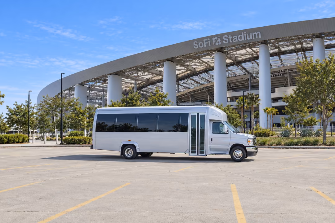 South Gate 18 passenger party bus rental exterior
