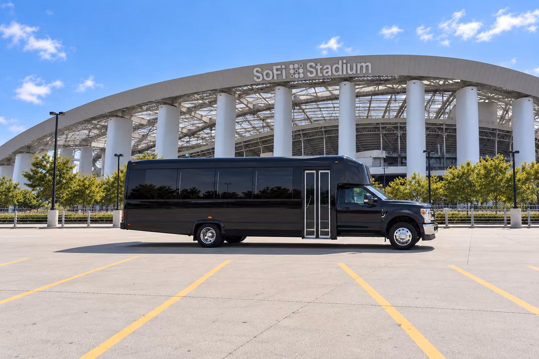 South Gate 28 passenger party bus rental exterior