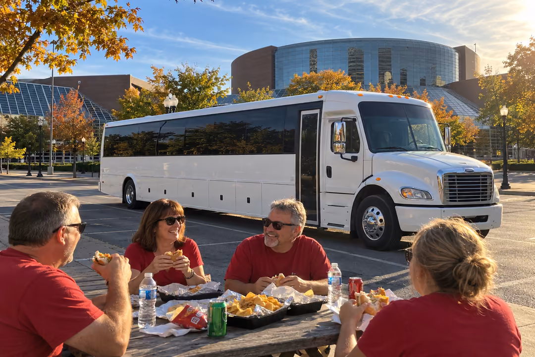 Sporting event party bus rentals in Peoria IL