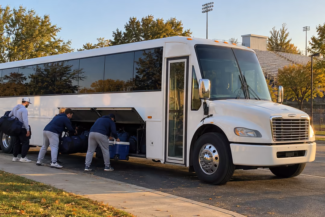 Sporting event party buses and team shuttles in Wheaton