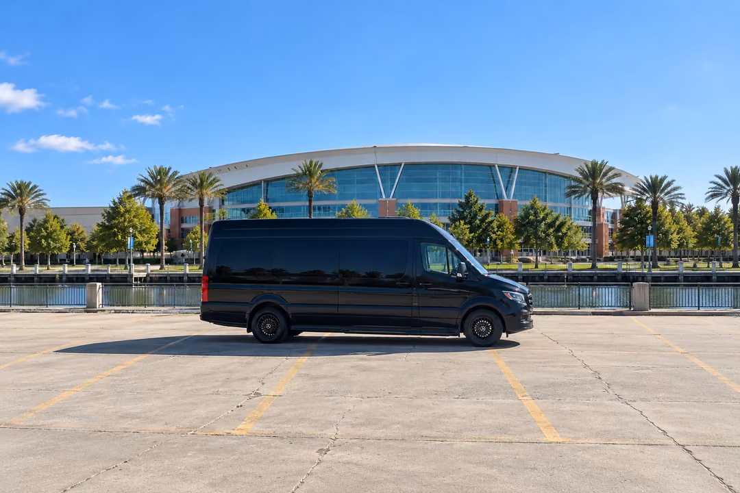 Stockton 14 passenger Sprinter limo rental exterior