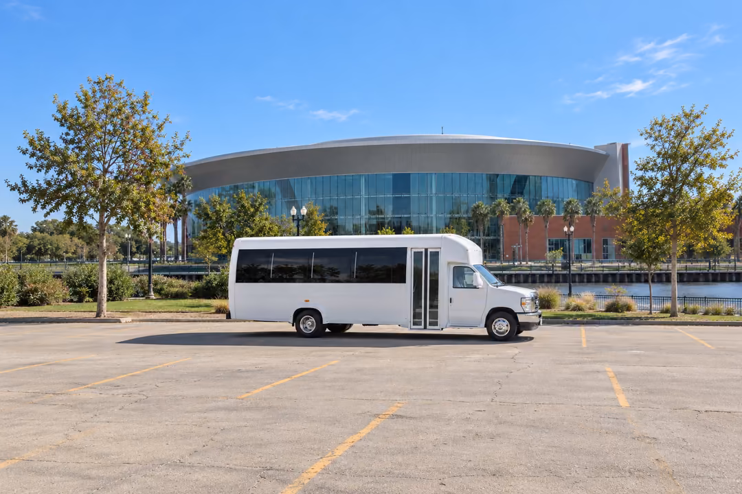 Stockton 15 passenger party bus rental exterior