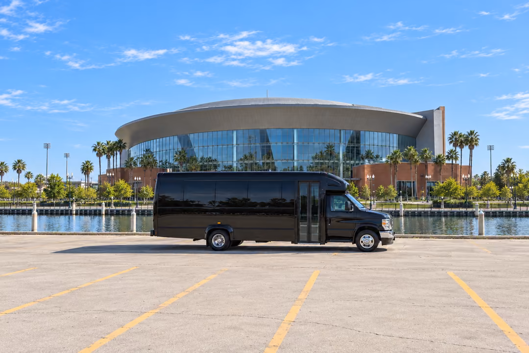 Stockton 20 passenger party bus rental exterior