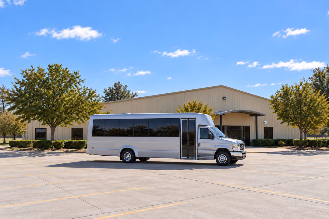 Turlock 18 passenger party bus rental exterior