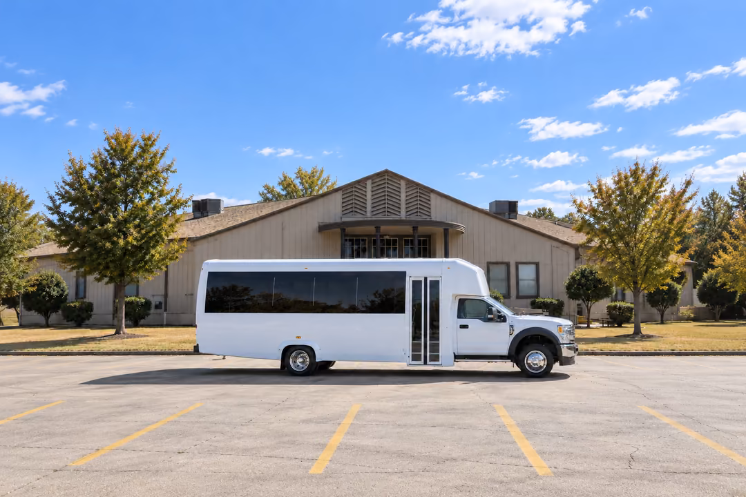Turlock 25 passenger party bus rental exterior
