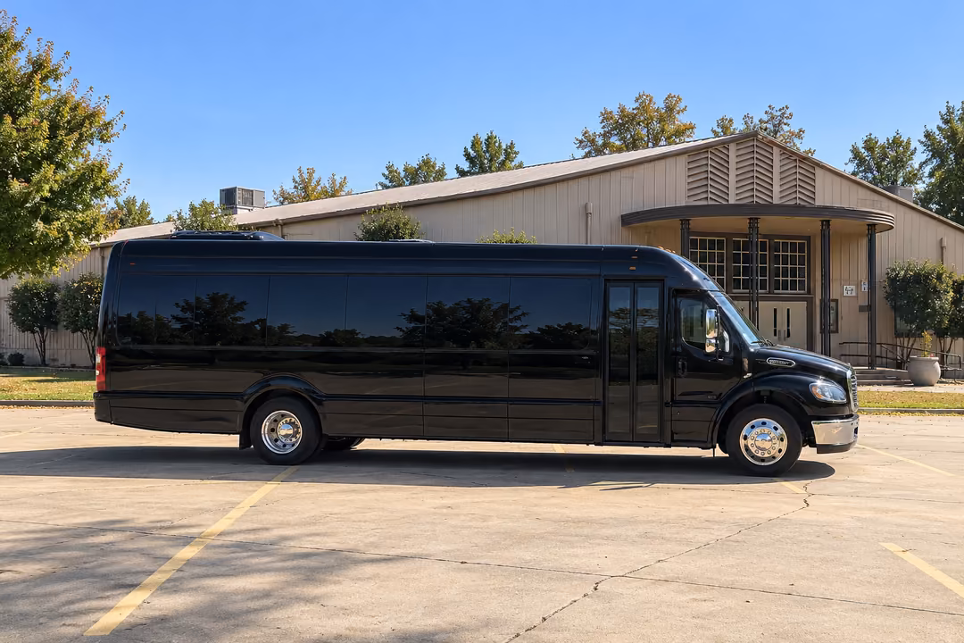Turlock 40 passenger party bus rental exterior